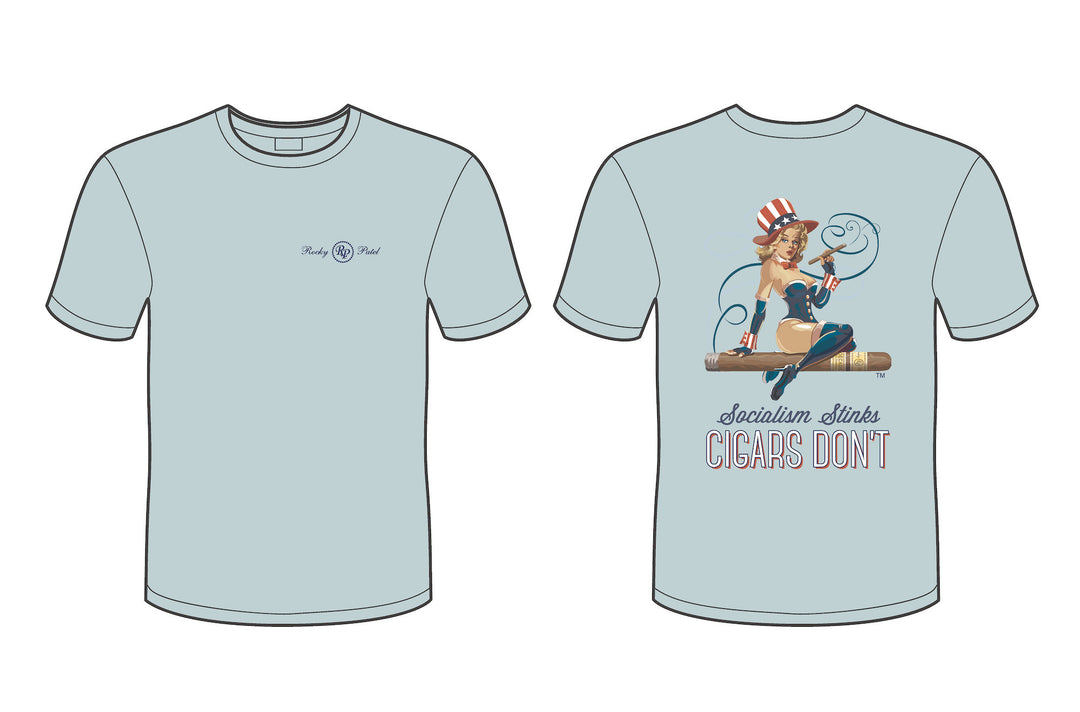T-Shirt - Socialism Stinks - Baby Blue